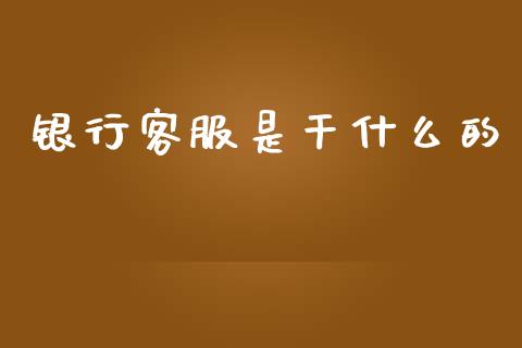 银行客服是干什么的_https://m.jnlaobingbanjia.com_金融监管_第1张
