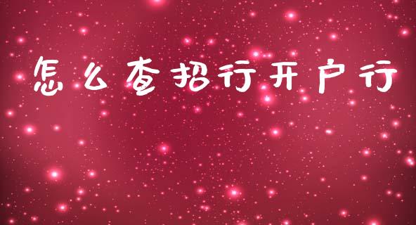 怎么查招行开户行_https://m.jnlaobingbanjia.com_股市新闻_第1张