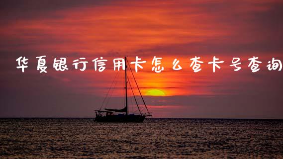 华夏银行信用卡怎么查卡号查询_https://m.jnlaobingbanjia.com_股市新闻_第1张