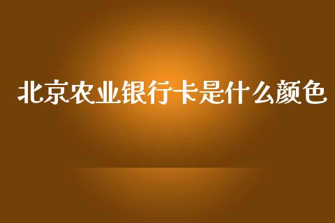 北京农业银行卡是什么颜色_https://m.jnlaobingbanjia.com_理财规划_第1张