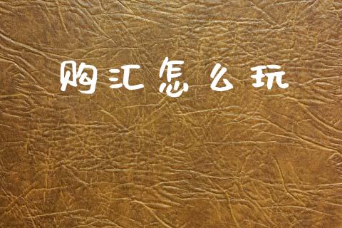 购汇怎么玩_https://m.jnlaobingbanjia.com_金融监管_第1张