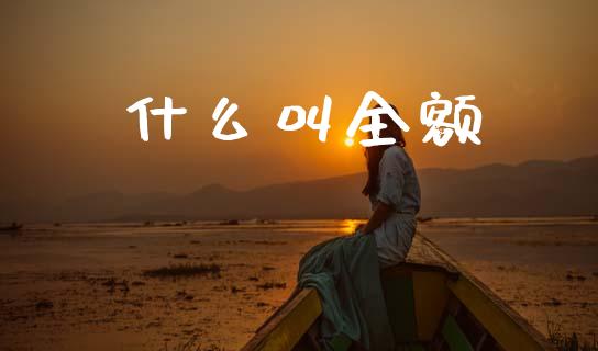 什么叫全额_https://m.jnlaobingbanjia.com_股市新闻_第1张