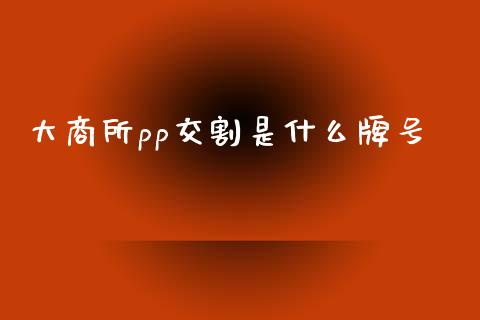 大商所pp交割是什么牌号_https://m.jnlaobingbanjia.com_基金市场_第1张