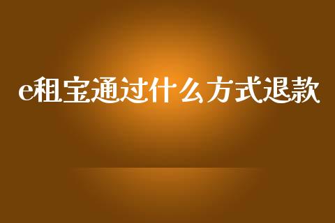 e租宝通过什么方式退款_https://m.jnlaobingbanjia.com_基金市场_第1张