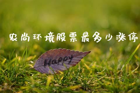 农尚环境股票最多少涨停_https://m.jnlaobingbanjia.com_理财规划_第1张