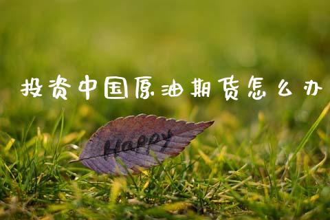 投资中国原油期货怎么办_https://m.jnlaobingbanjia.com_基金市场_第1张