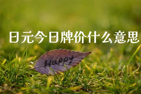 日元今日牌价什么意思_https://m.jnlaobingbanjia.com_全球市场_第1张