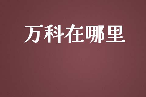 万科在哪里_https://m.jnlaobingbanjia.com_全球市场_第1张