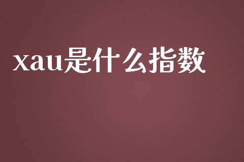 xau是什么指数_https://m.jnlaobingbanjia.com_股市新闻_第1张