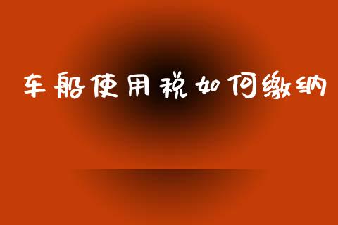 车船使用税如何缴纳_https://m.jnlaobingbanjia.com_金融监管_第1张