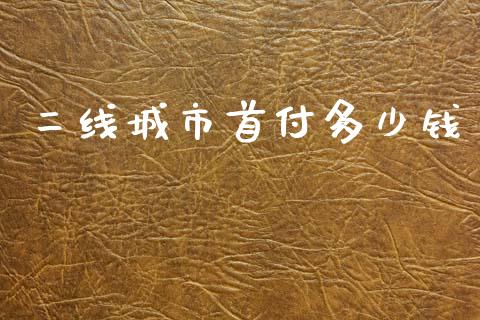 二线城市首付多少钱_https://m.jnlaobingbanjia.com_区块链_第1张