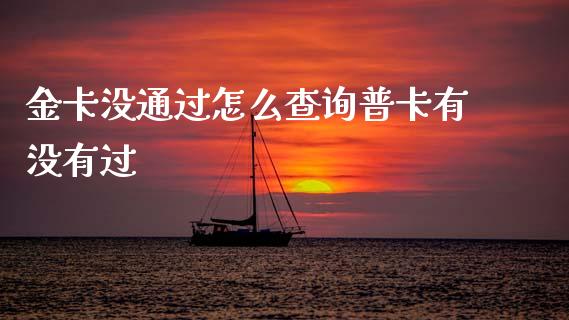 金卡没通过怎么查询普卡有没有过_https://m.jnlaobingbanjia.com_基金市场_第1张