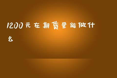 1200元在期货里能做什么_https://m.jnlaobingbanjia.com_全球市场_第1张