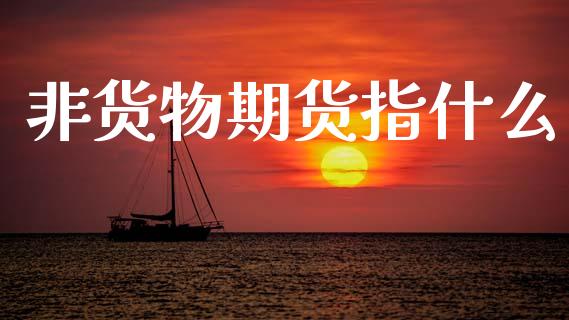 非货物期货指什么_https://m.jnlaobingbanjia.com_理财规划_第1张