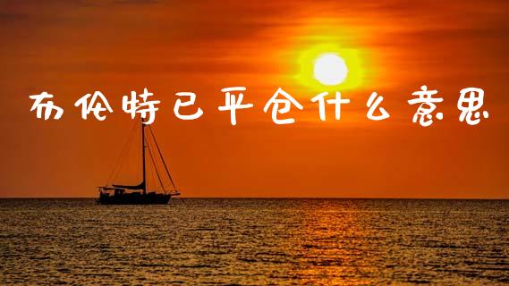 布伦特已平仓什么意思_https://m.jnlaobingbanjia.com_区块链_第1张