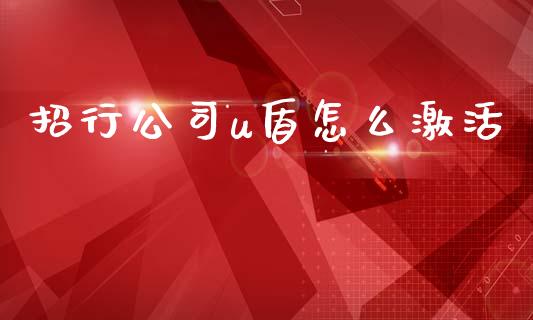 招行公司u盾怎么激活_https://m.jnlaobingbanjia.com_基金市场_第1张