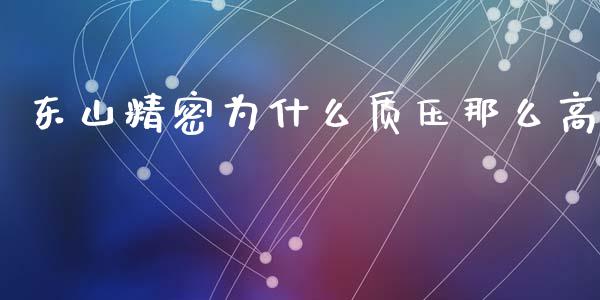 东山精密为什么质压那么高_https://m.jnlaobingbanjia.com_股市新闻_第1张