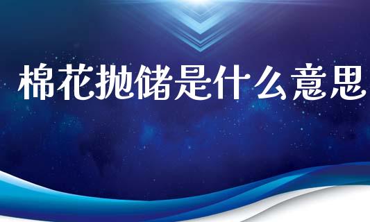 棉花抛储是什么意思_https://m.jnlaobingbanjia.com_金融监管_第1张
