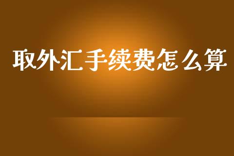 取外汇手续费怎么算_https://m.jnlaobingbanjia.com_金融监管_第1张