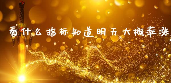 看什么指标知道明天大概率涨_https://m.jnlaobingbanjia.com_全球市场_第1张