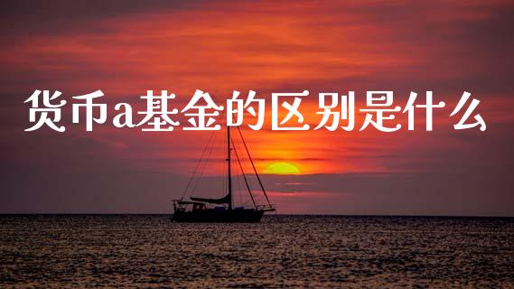 货币a基金的区别是什么_https://m.jnlaobingbanjia.com_金融监管_第1张