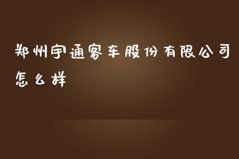 郑州宇通客车股份有限公司怎么样_https://m.jnlaobingbanjia.com_全球市场_第1张
