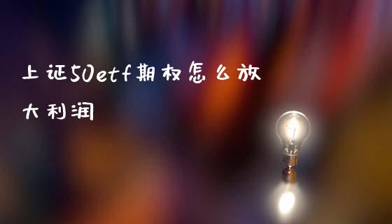 上证50etf期权怎么放大利润_https://m.jnlaobingbanjia.com_基金市场_第1张