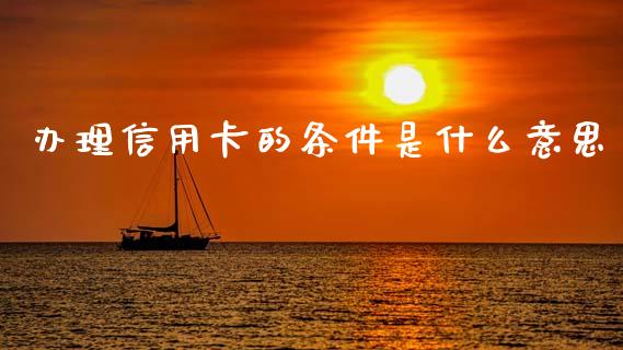 办理信用卡的条件是什么意思_https://m.jnlaobingbanjia.com_金融监管_第1张