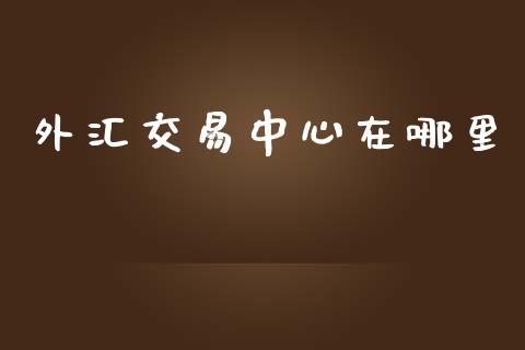外汇交易中心在哪里_https://m.jnlaobingbanjia.com_金融监管_第1张