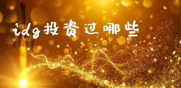 idg投资过哪些_https://m.jnlaobingbanjia.com_股市新闻_第1张