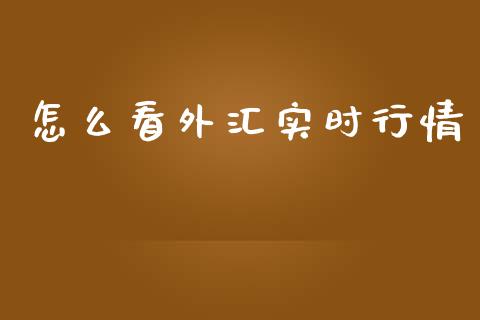 怎么看外汇实时行情_https://m.jnlaobingbanjia.com_全球市场_第1张