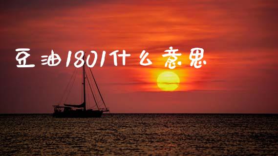 豆油1801什么意思_https://m.jnlaobingbanjia.com_理财规划_第1张