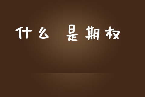 什么 是期权_https://m.jnlaobingbanjia.com_基金市场_第1张
