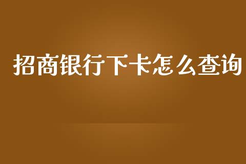 招商银行下卡怎么查询_https://m.jnlaobingbanjia.com_理财规划_第1张