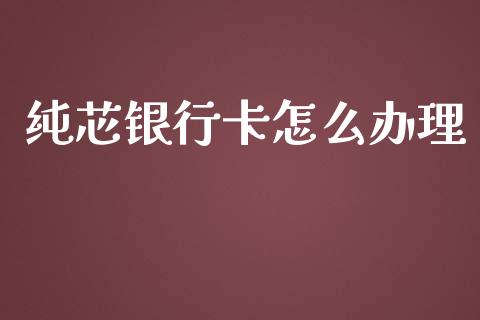 纯芯银行卡怎么办理_https://m.jnlaobingbanjia.com_股市新闻_第1张