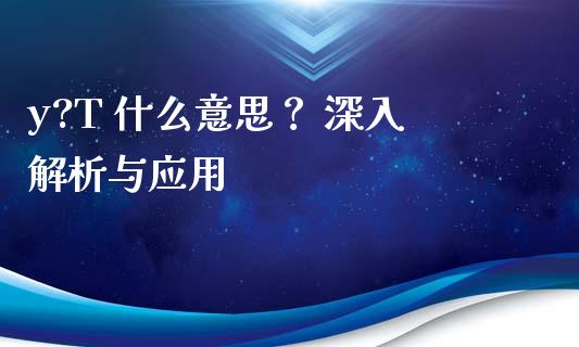 y?T 什么意思？ 深入解析与应用_https://m.jnlaobingbanjia.com_理财规划_第1张