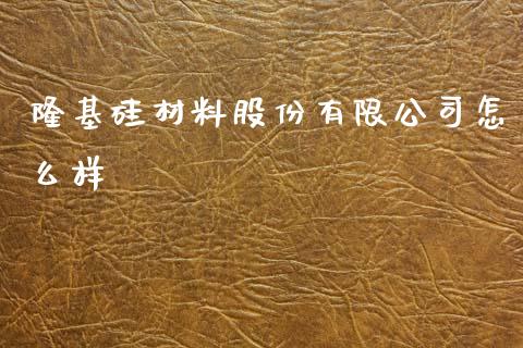 隆基硅材料股份有限公司怎么样_https://m.jnlaobingbanjia.com_金融监管_第1张