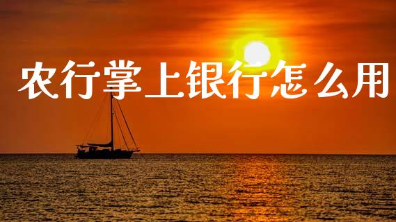 农行掌上银行怎么用_https://m.jnlaobingbanjia.com_理财规划_第1张