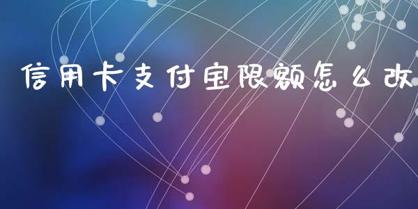 信用卡支付宝限额怎么改_https://m.jnlaobingbanjia.com_全球市场_第1张