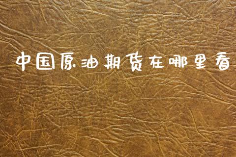 中国原油期货在哪里看_https://m.jnlaobingbanjia.com_股市新闻_第1张