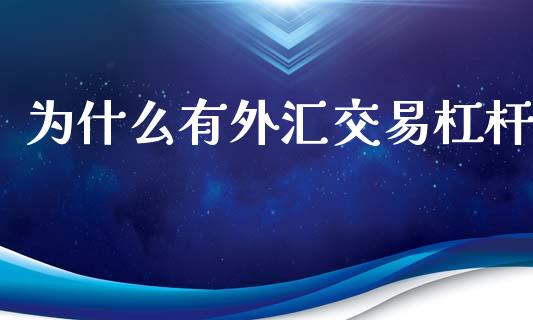 为什么有外汇交易杠杆_https://m.jnlaobingbanjia.com_基金市场_第1张