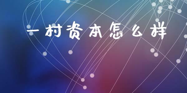 一村资本怎么样_https://m.jnlaobingbanjia.com_基金市场_第1张