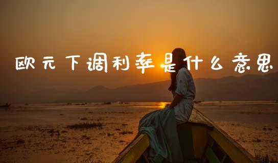 欧元下调利率是什么意思_https://m.jnlaobingbanjia.com_全球市场_第1张