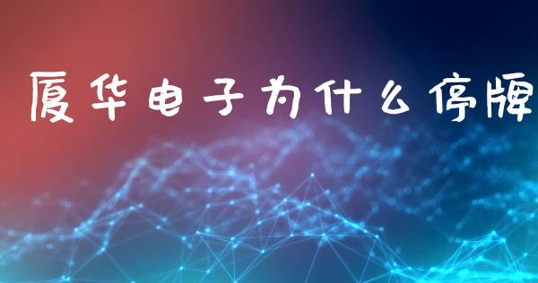 厦华电子为什么停牌_https://m.jnlaobingbanjia.com_全球市场_第1张