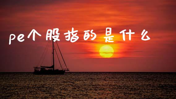 pe个股指的是什么_https://m.jnlaobingbanjia.com_金融监管_第1张