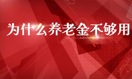 为什么养老金不够用_https://m.jnlaobingbanjia.com_金融监管_第1张