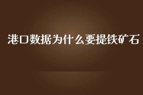 港口数据为什么要提铁矿石_https://m.jnlaobingbanjia.com_理财规划_第1张