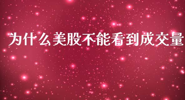 为什么美股不能看到成交量_https://m.jnlaobingbanjia.com_理财规划_第1张