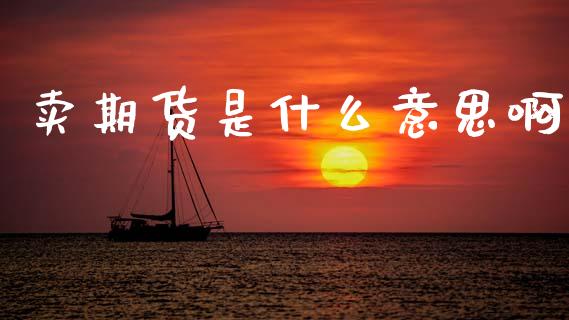 卖期货是什么意思啊_https://m.jnlaobingbanjia.com_基金市场_第1张