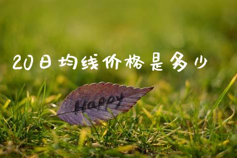 20日均线价格是多少_https://m.jnlaobingbanjia.com_全球市场_第1张